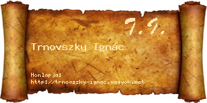 Trnovszky Ignác névjegykártya